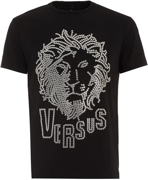 versace lion head shirt|Versace Versus BU90104 Lion Stud Head Black T.